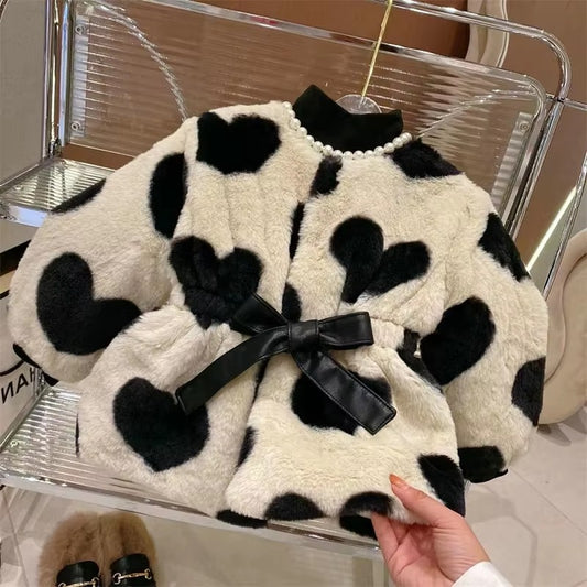 Top para mujer con corazones para niños para clima frío