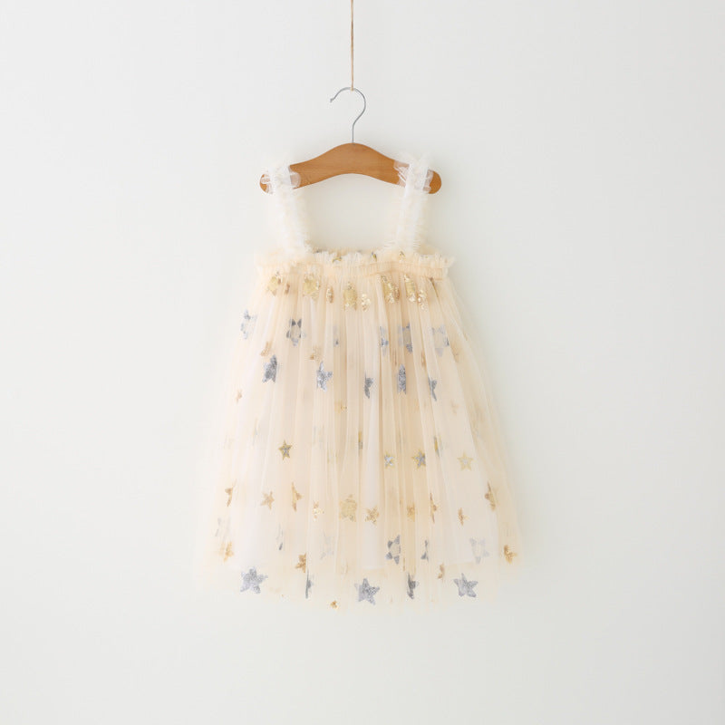 Vestido Infantil Tul Estrellas