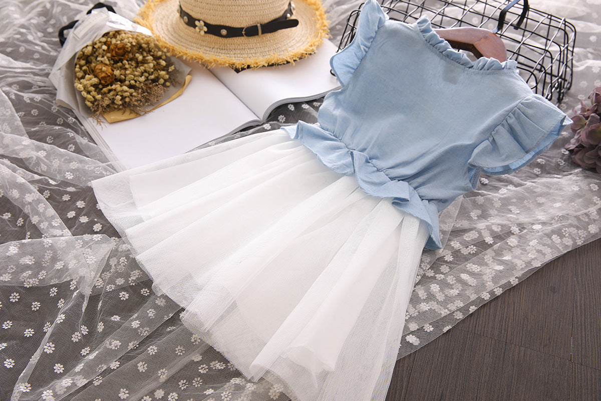 Vestido Infantil Tul y Cerejinhas Jeans