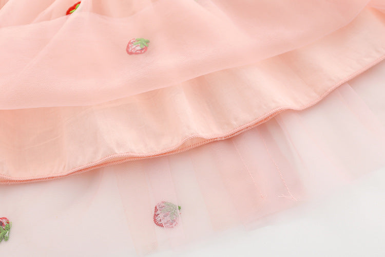 Vestido Infantil Tul Fresas