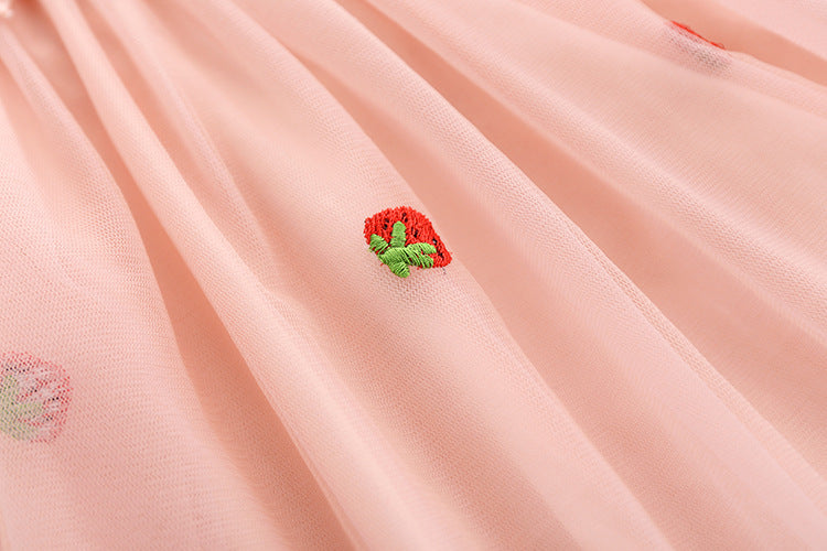 Vestido Infantil Tul Fresas