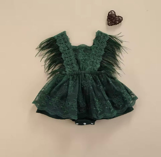 Vestido Infantil Flores y Encaje