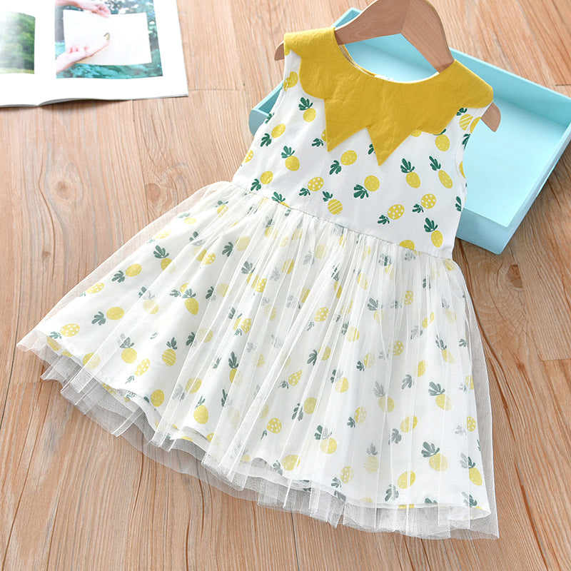 Vestido Infantil Tul Frutas