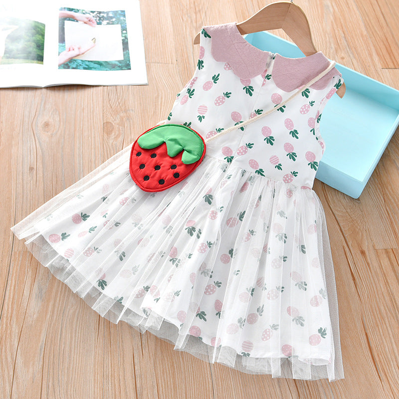 Vestido Infantil Tul Frutas