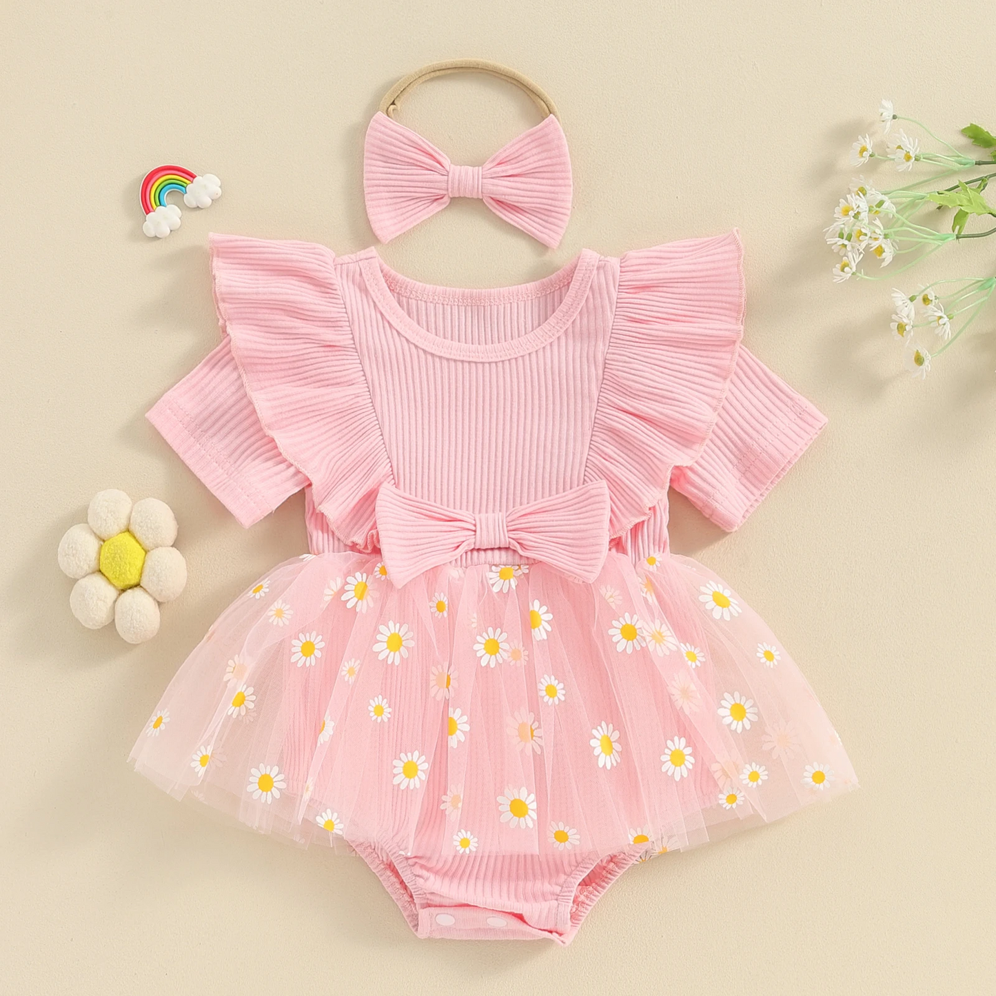 Body Infantil Tul Margaritas