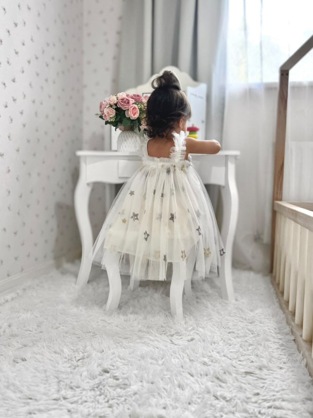Vestido Infantil Tul Estrellas