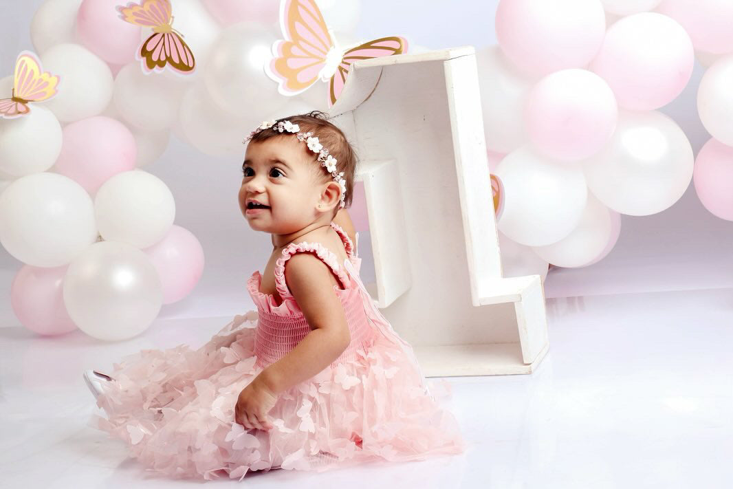 Vestido Infantil de Tul con Alas de Mariposa