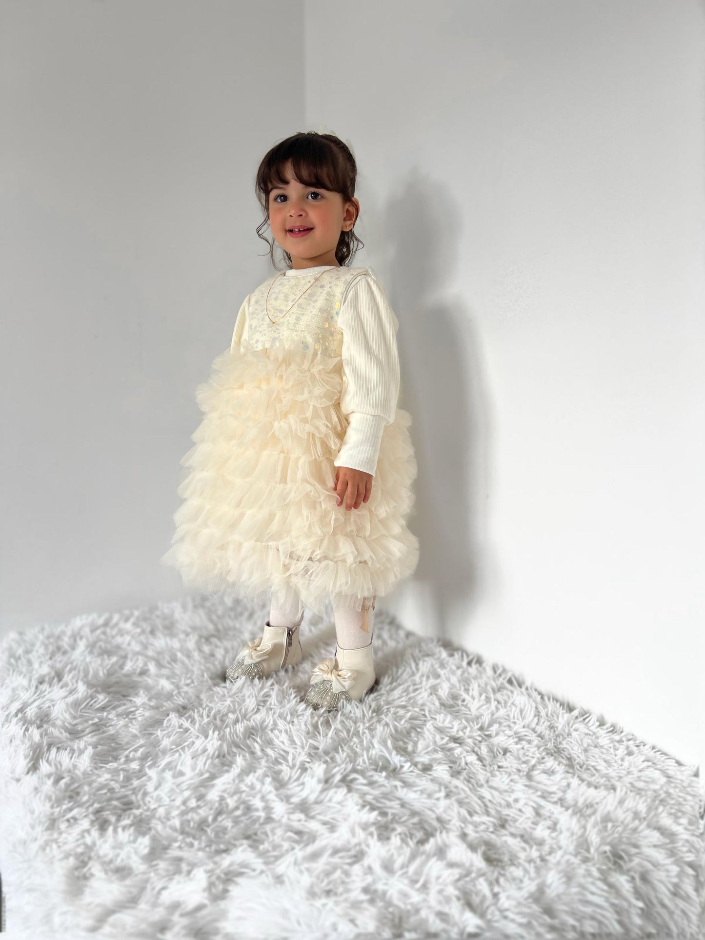 Vestido Infantil Alas De Tul + Blusa