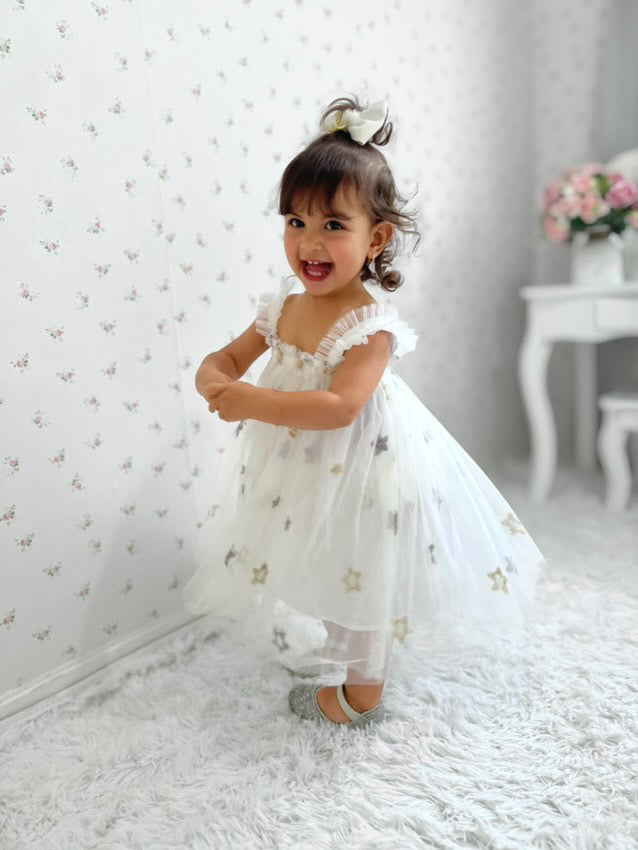 Vestido Infantil Tul Estrellas