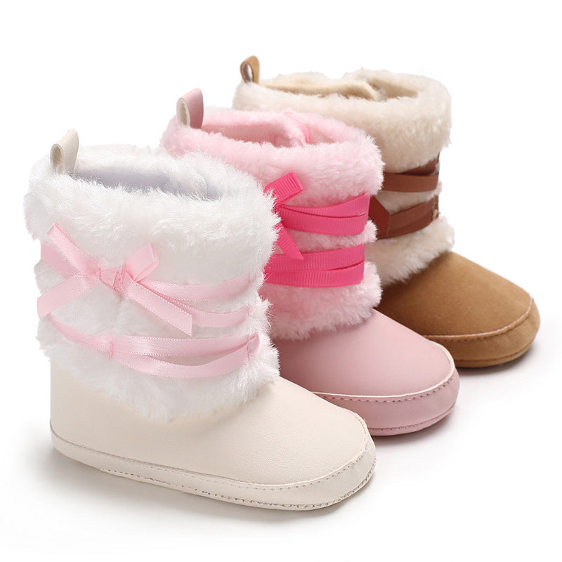 Botas peludas con Lazo para Niñas