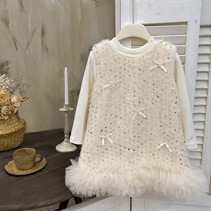 Conjunto Infantil para Niña con Brillos y Lazos