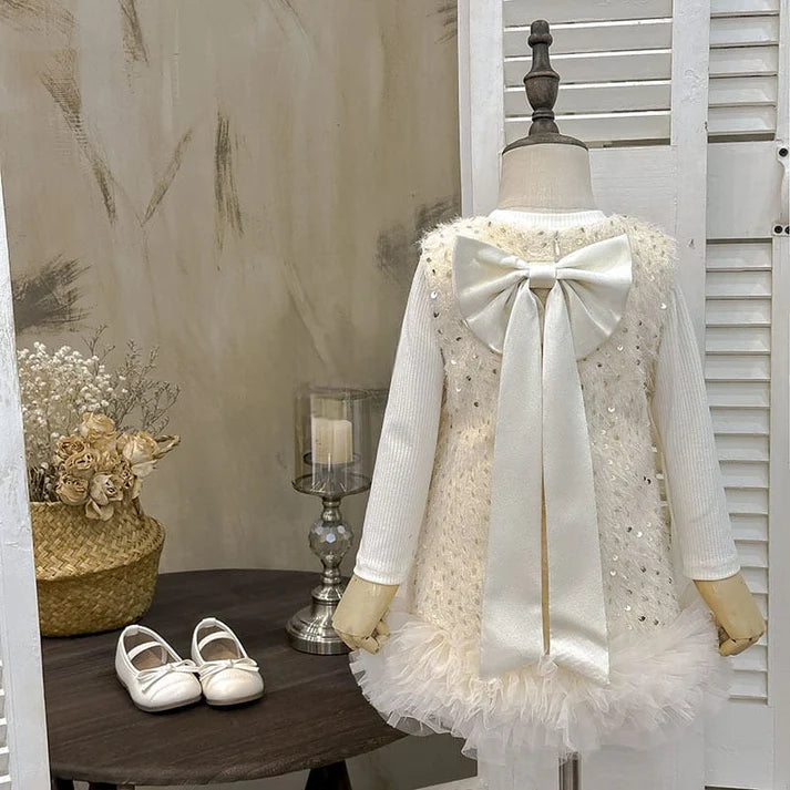 Conjunto Infantil para Niña con Brillos y Lazos