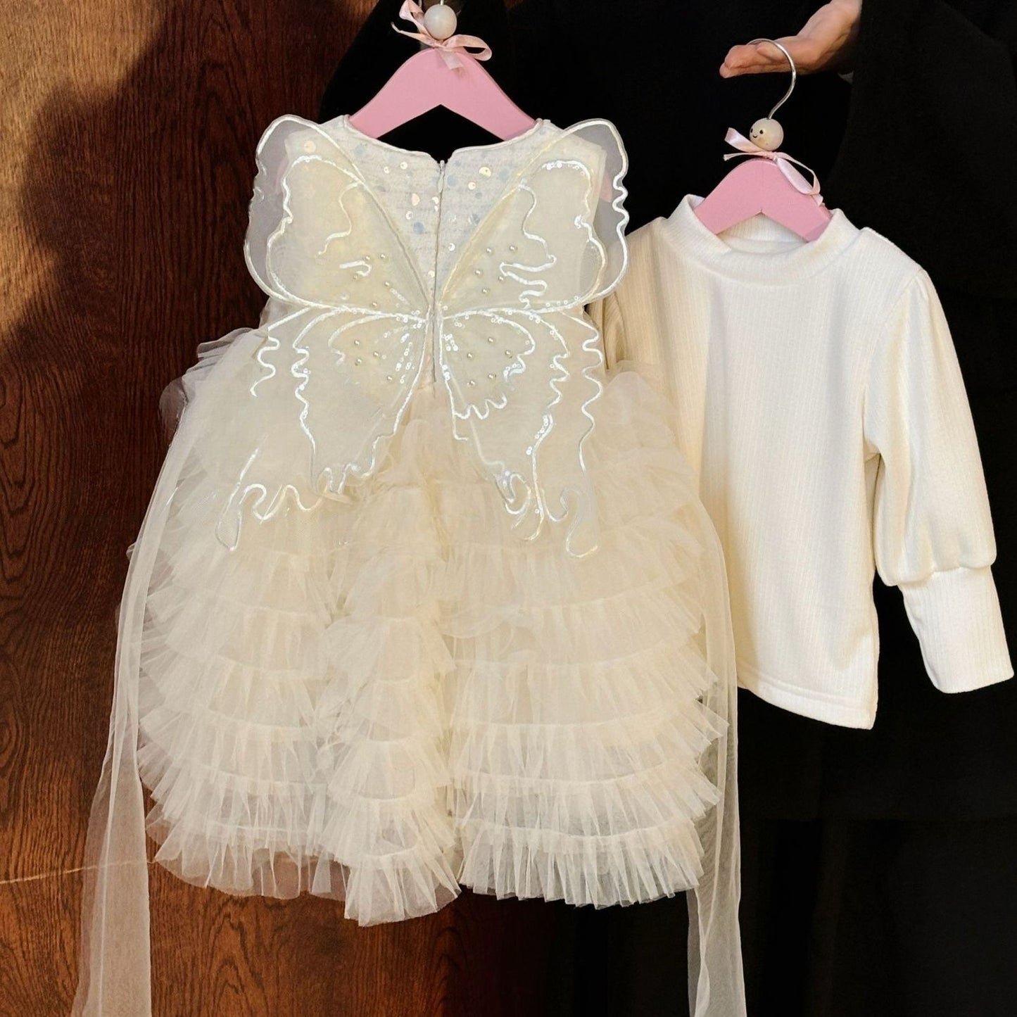 Vestido Infantil Alas De Tul + Blusa