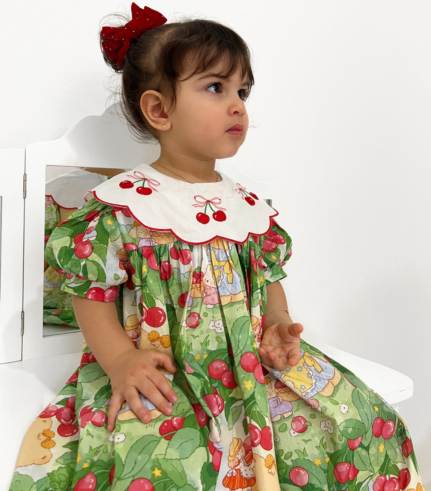 Vestido Infantil Cuello Cerejinhas