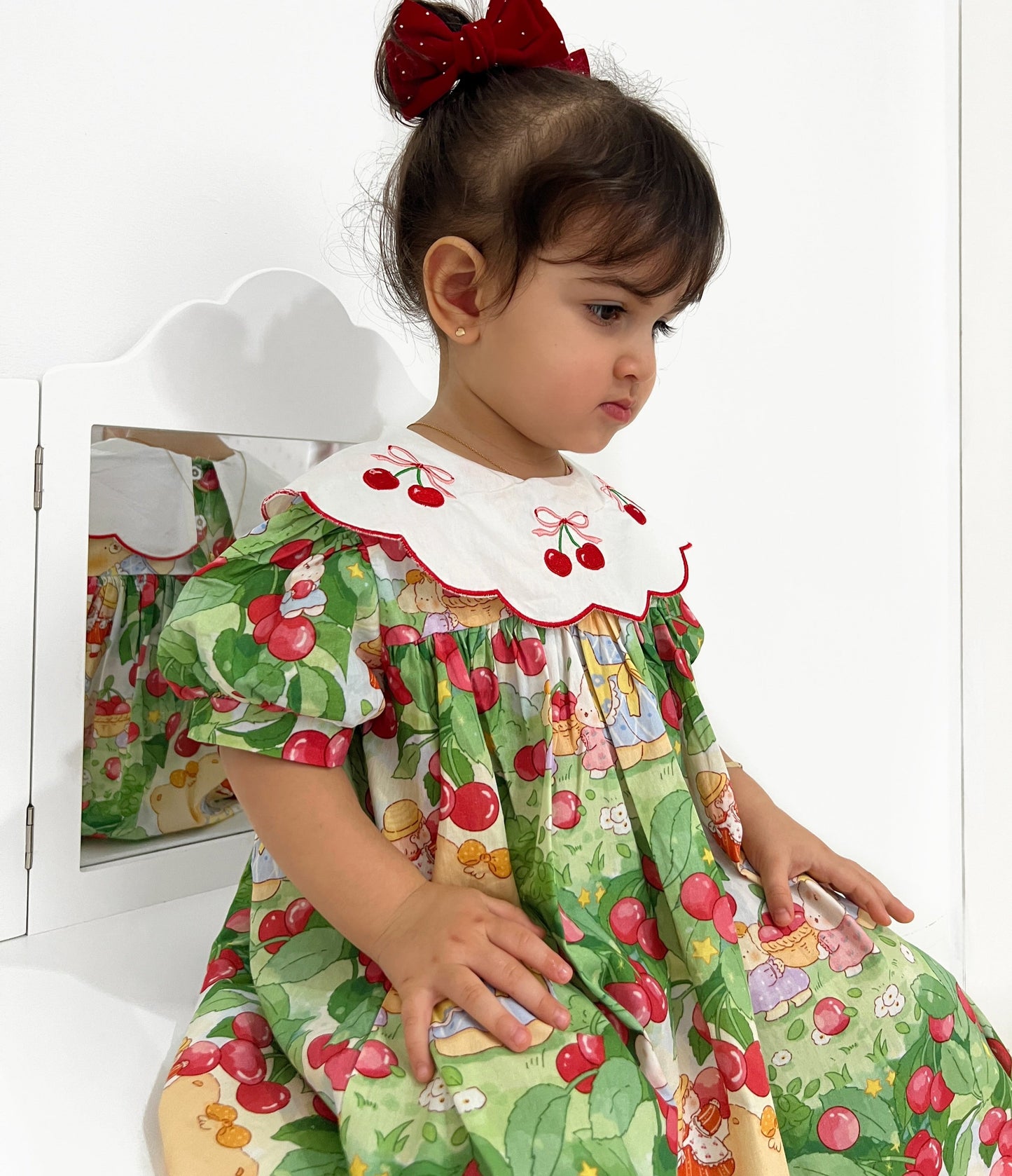 Vestido Infantil Cuello Cerejinhas
