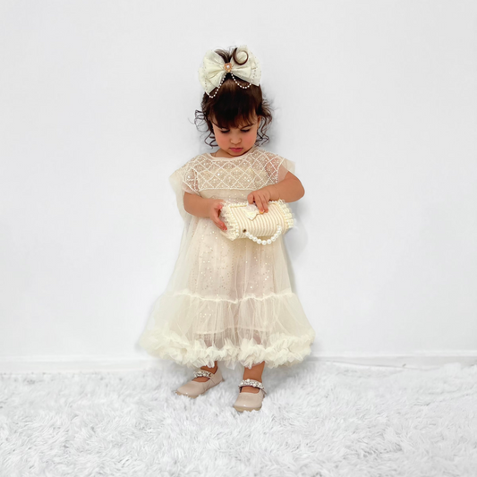 Vestido Infantil Glitter Volantes