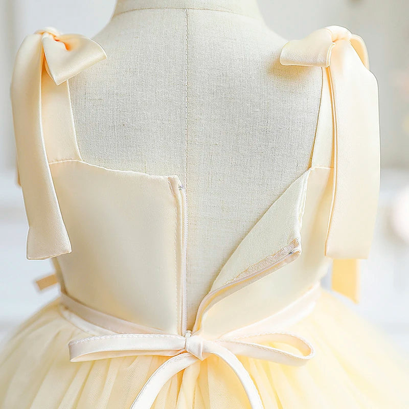 Vestido de Fiesta Infantil Cintas y Perlas