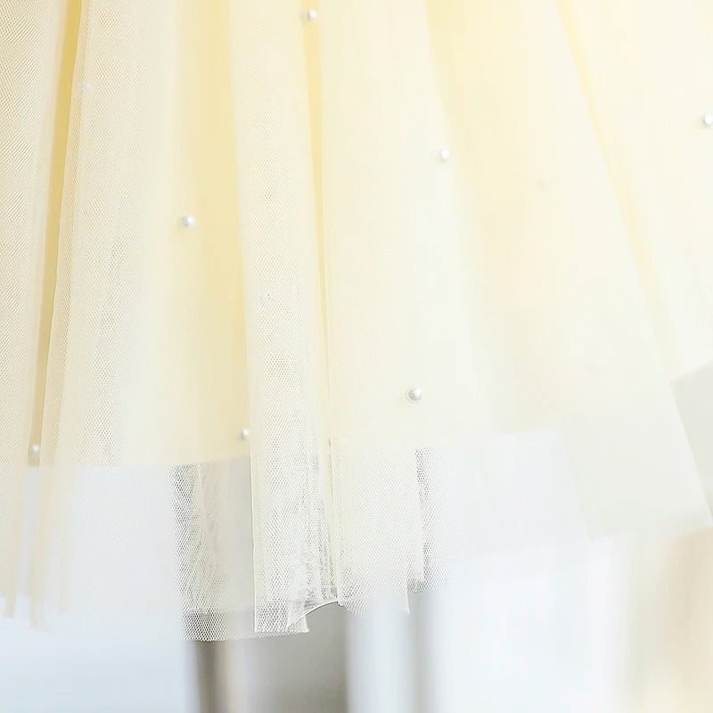 Vestido de Fiesta Infantil Cintas y Perlas