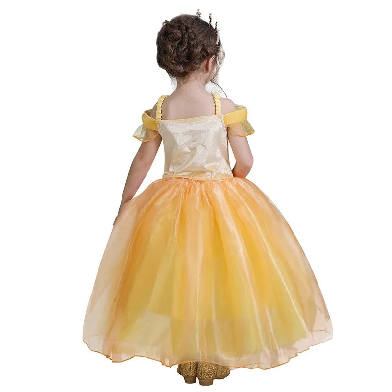 Vestido de fiesta infantil amarillo
