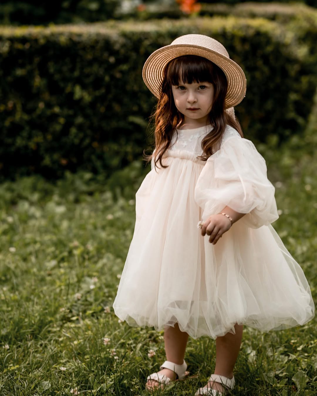Vestido Infantil Tul Flores