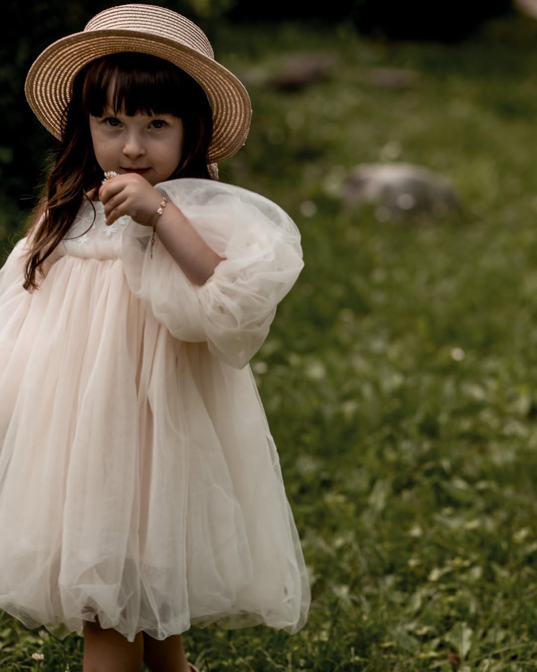 Vestido Infantil Tul Flores