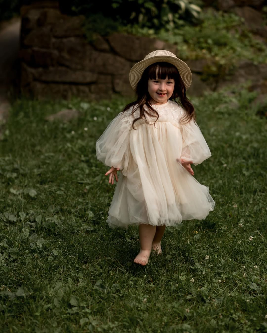Vestido Infantil Tul Flores