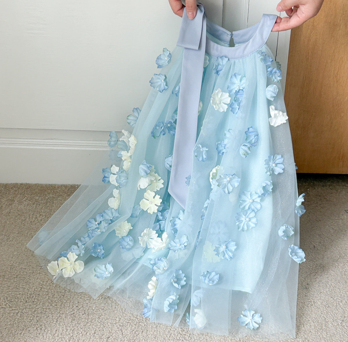 Vestido Infantil de Tul con Flores