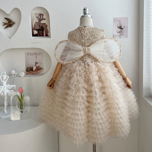 Vestido Infantil Brillante con Alas