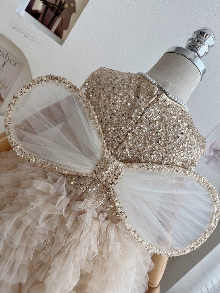 Vestido Infantil Brillante con Alas