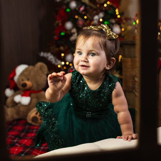 Vestido de Fiesta infantil  Navidad Brillante