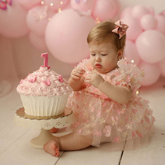 Vestido Infantil De Flores De Tul