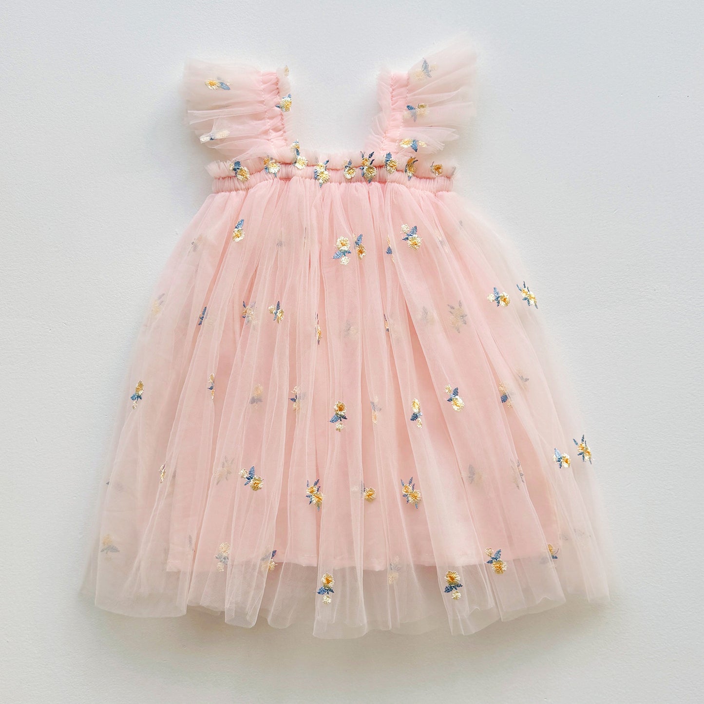 Vestido Infantil de tul con Pequeñas Flores