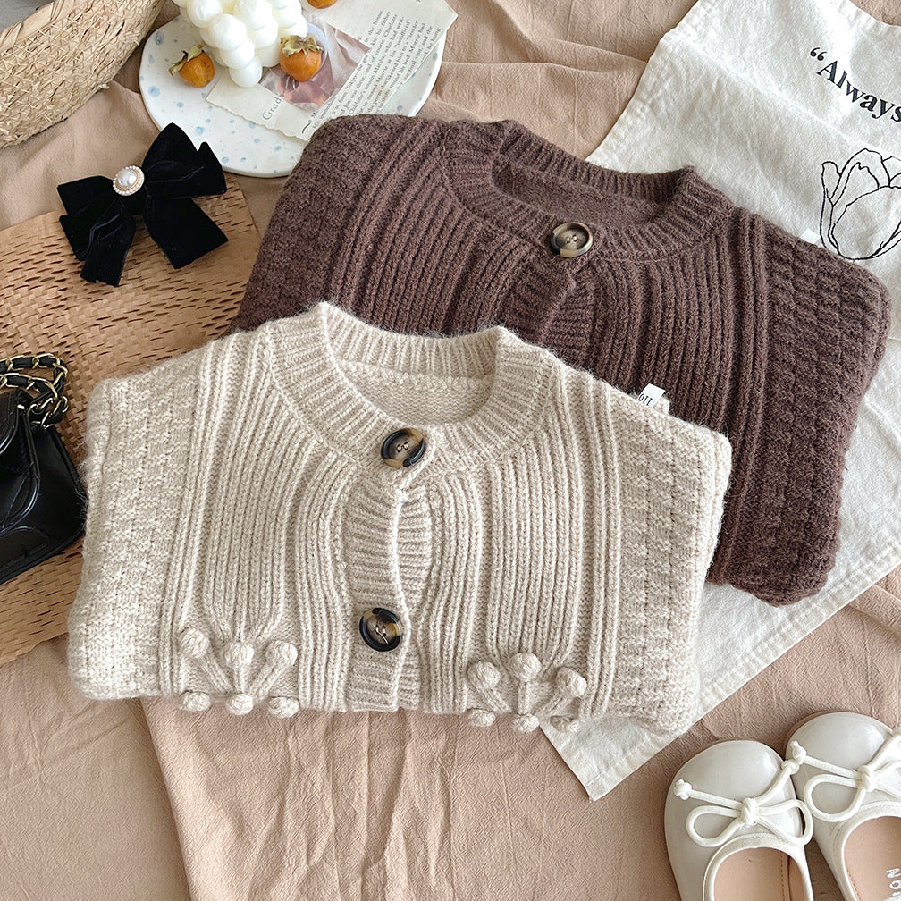 Abrigo de Punto Grueso para Niños con Botones