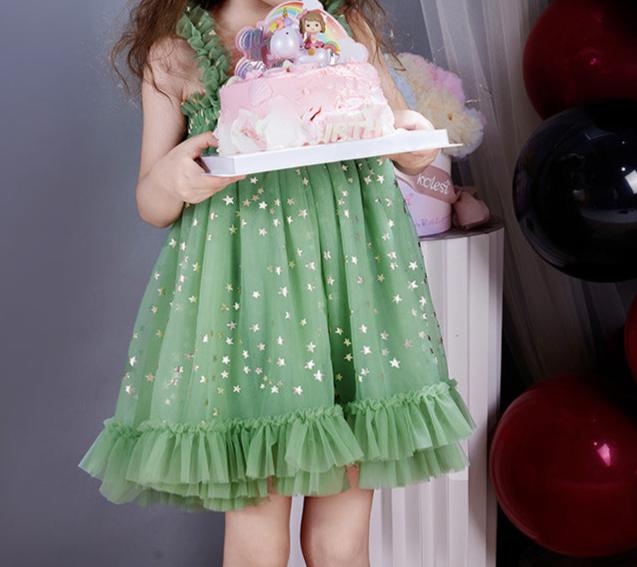 Vestido Infantil Tul Estrellas