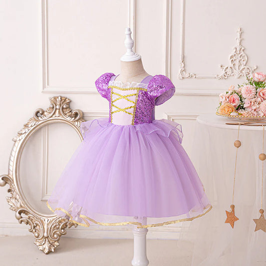 Vestido de princesa infantil morado