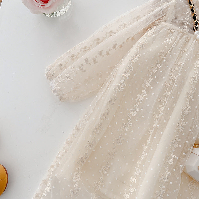 Vestido Infantil de Tul Floral