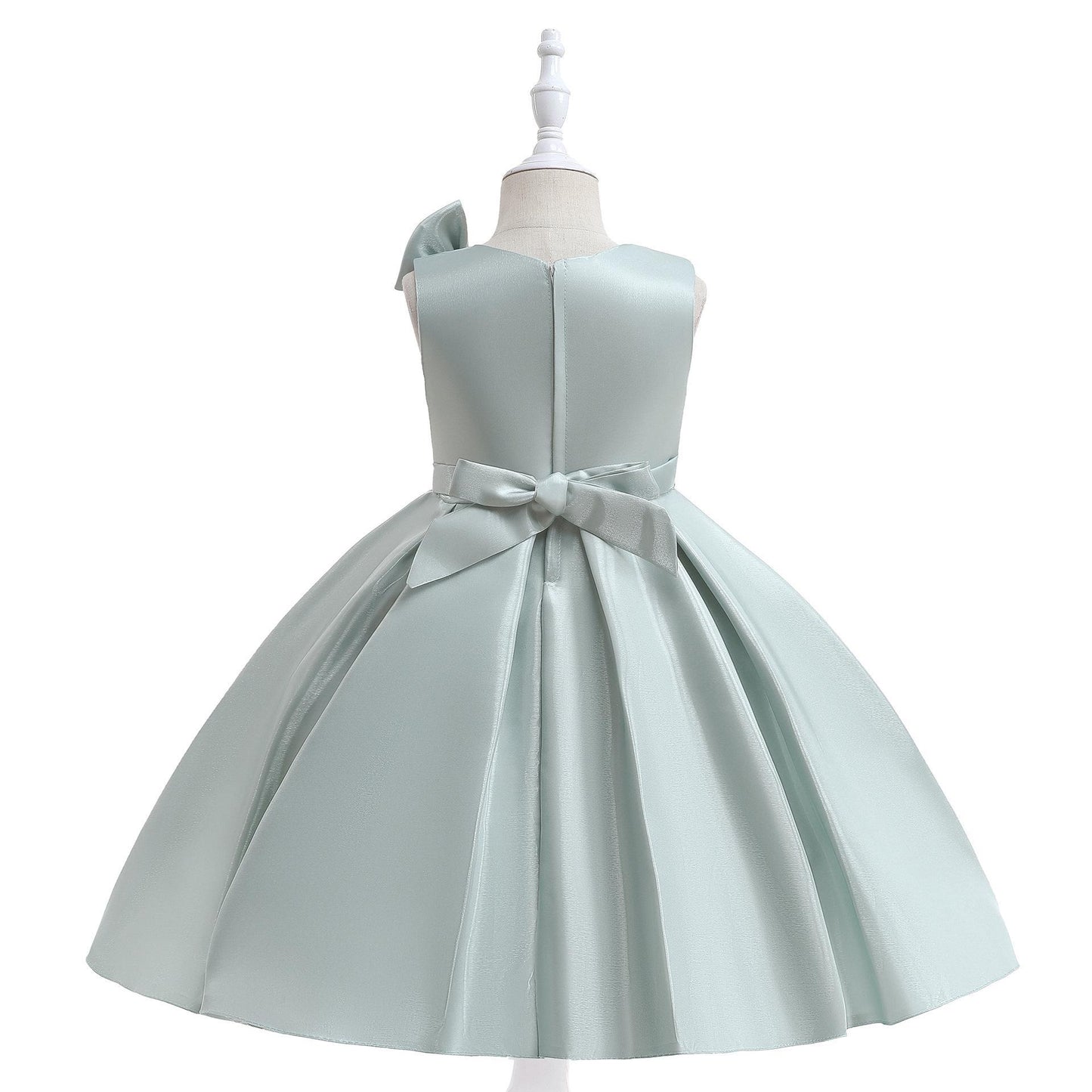 Vestido de fiesta infantil floral y lazo