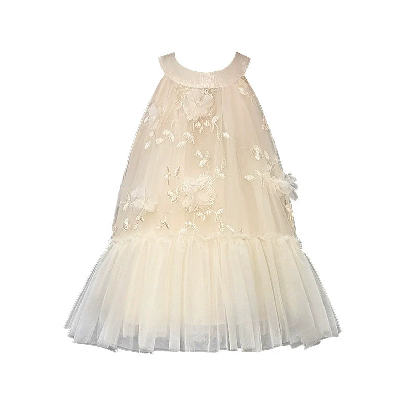 Vestido infantil de tul floral