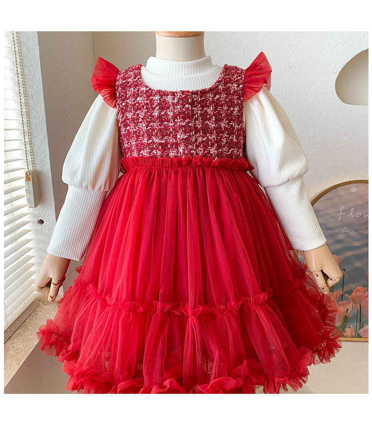 Vestido Infantil Rojo Invierno/Verano