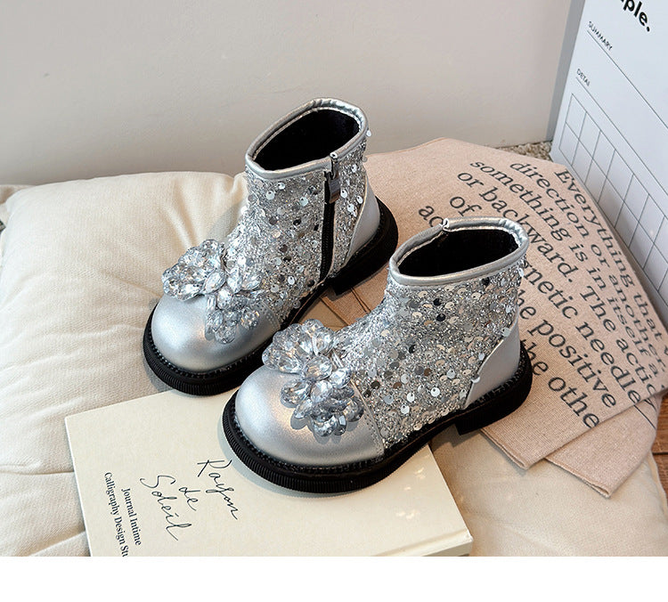 Bota Infantil Cordón Brillante