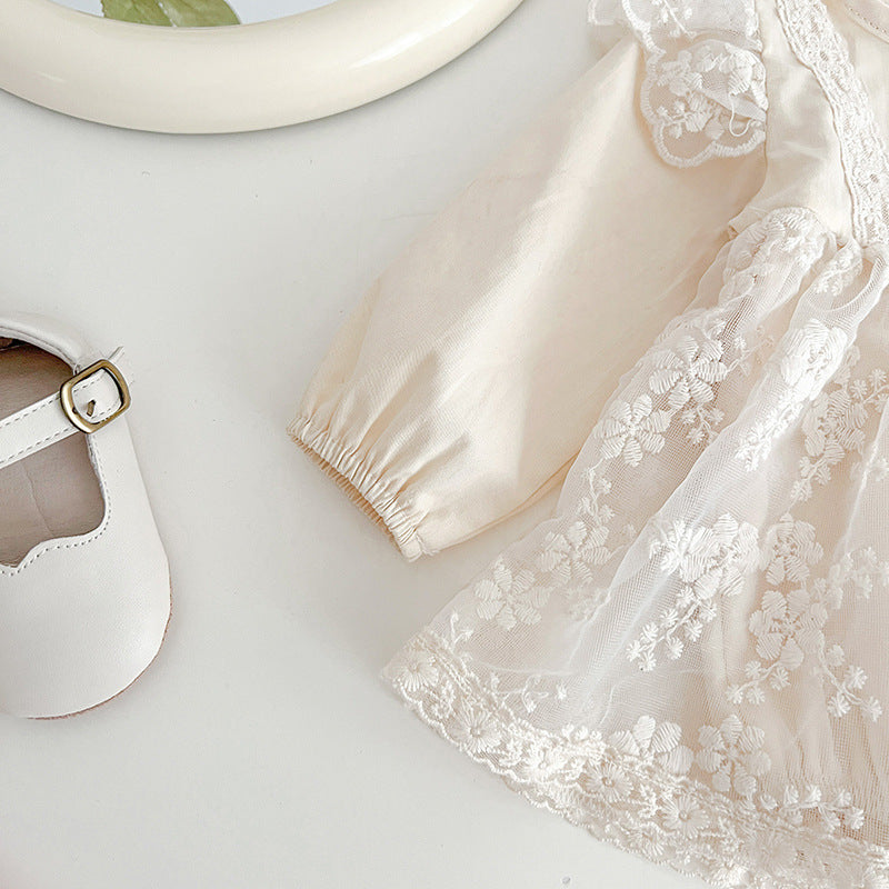 Body de Encaje Con Lazo para Niña