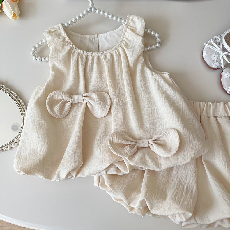 Vestido/Conjunto Infantil Con Lazo