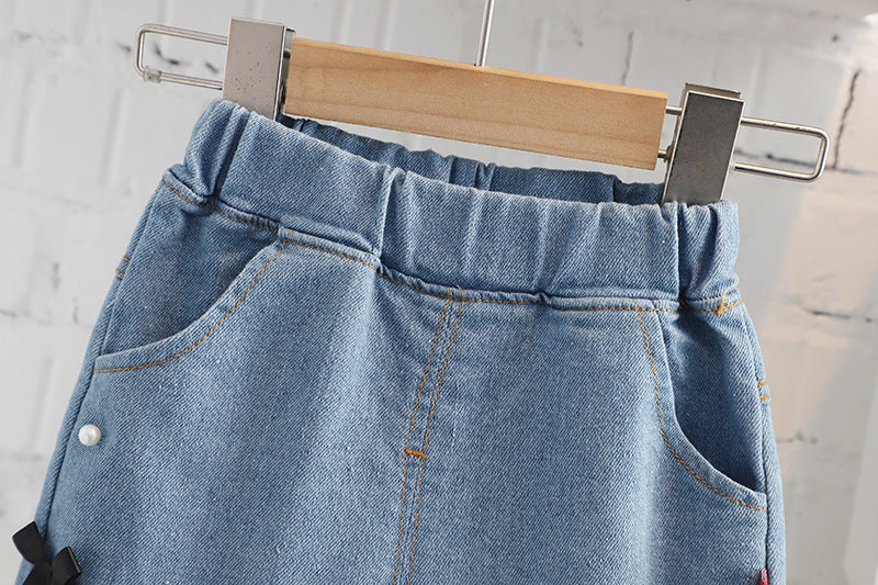 Pantalones Niñas Lazo y Corazones