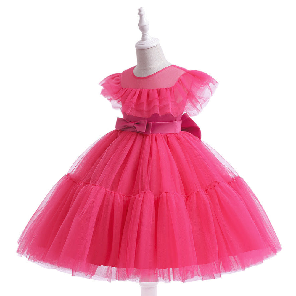 Vestido Infantil de tul Plisado