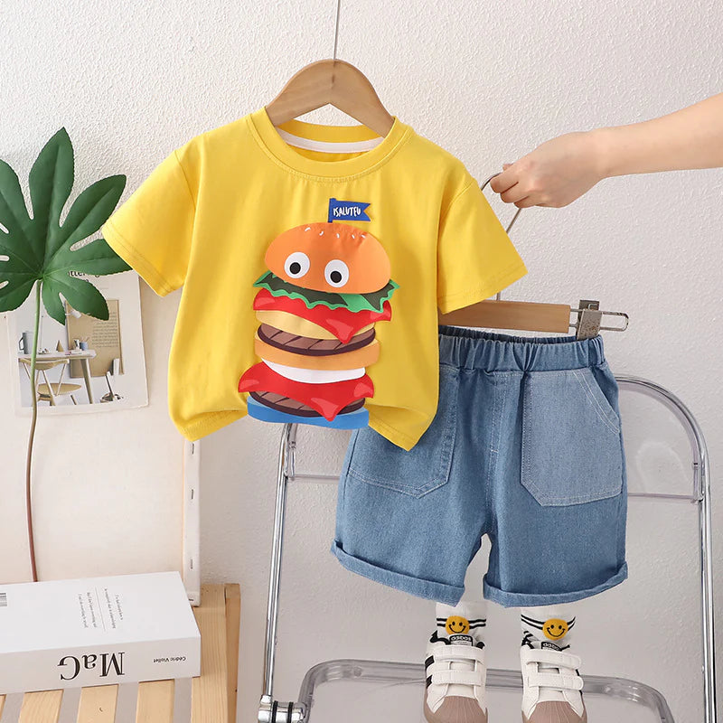 Conjunto Infantil de Hamburguesa y Vaqueros
