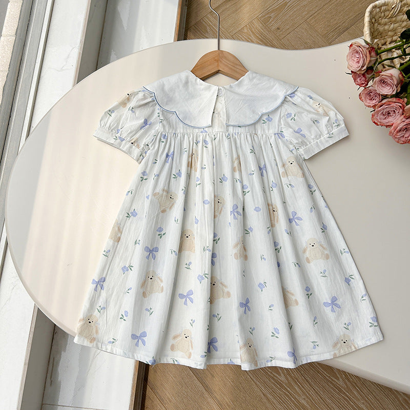 Vestido Infantil Floral de Encaje