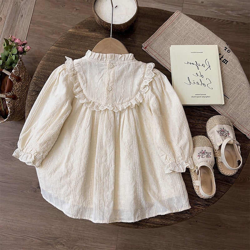 Vestido Infantil con Lazo y Botones