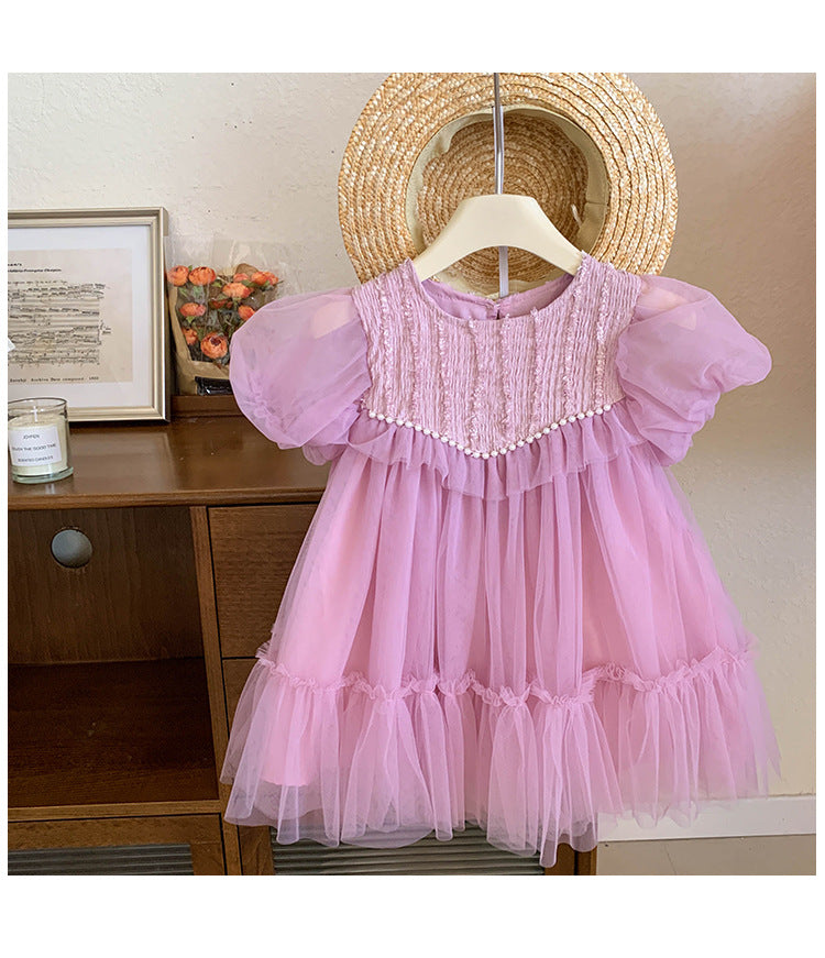 Vestido Infantil Tul Perla