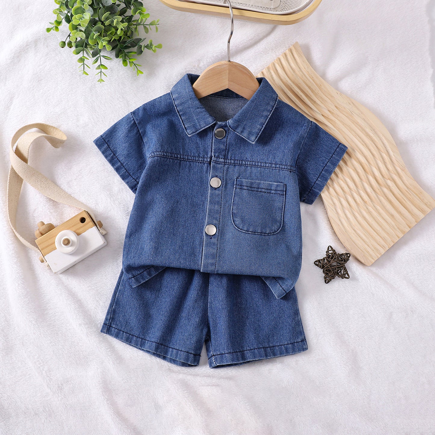 Conjunto de Jeans Con Botones para Niños