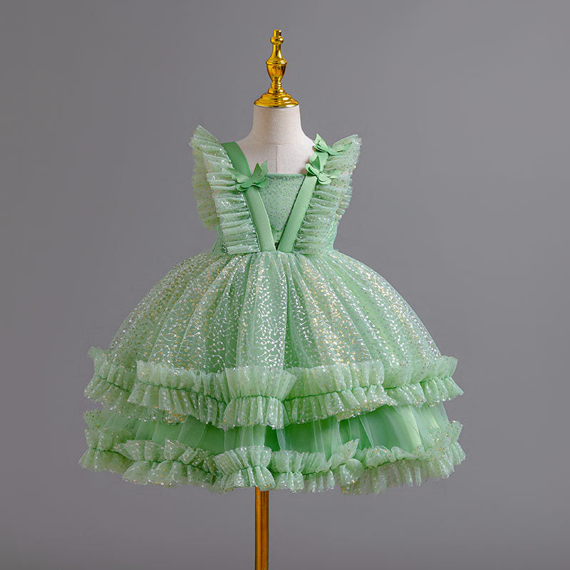 Vestido de fiesta de mariposas de tul brillante